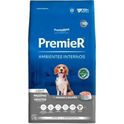 Ração Premier Pet Ambientes Internos Cães Adultos Light 2,5Kg