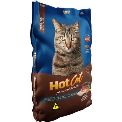 Ração Hot Cat Mix Sem Corantes para Gatos Filhotes e Adultos 10kg