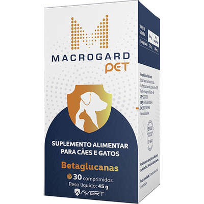 Suplemento Alimentar Avert Macrogard Pet para Cães e Gatos 30 Comprimidos