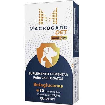 Suplemento Alimentar Avert Macrogard Pet Small Size para Cães e Gatos 30 Comprimidos
