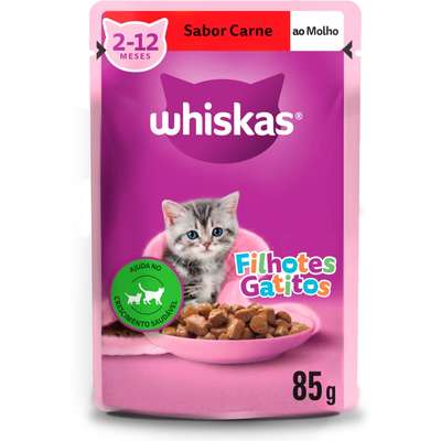 WHISKAS SACHE JR CARNE 85G