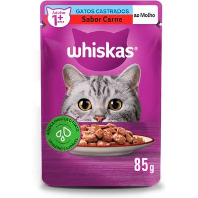 WHISKAS SACHE CASTRADOS CARNE 85G
