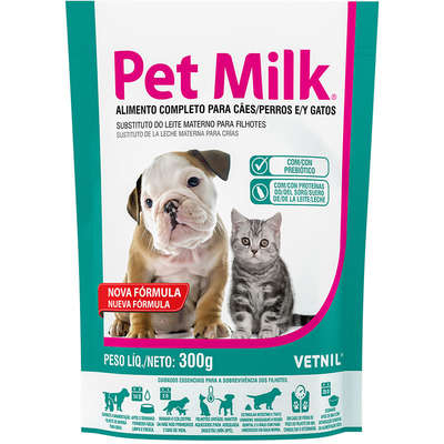 Alimento Completo Vetnil Pet Milk Sachê Substituto do Leite Materno 300g