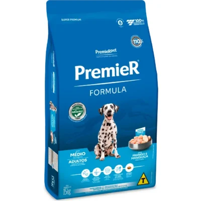 Ração Premier Pet Formula Frango Cães Adultos Raças Médias 15kg