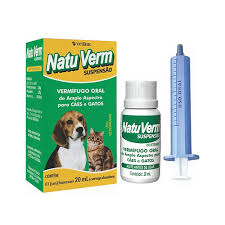 Vermífugo Natuverm Suspensão 20 ml VetBras para Cães e Gatos