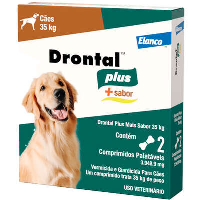 Vermífugo Elanco Drontal Plus Sabor Carne para Cães 35 Kg
