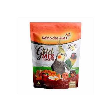 Ração Reino das Aves Gold Mix Calopsita para Pássaros 500g
