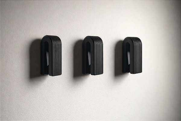 Cabideiros premium com prendedor automático por gravidade fixação fácil com dupla face sem furar paredes kit com 3 peças