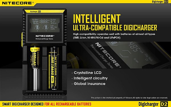 Carregador de Bateria Nitecore D2