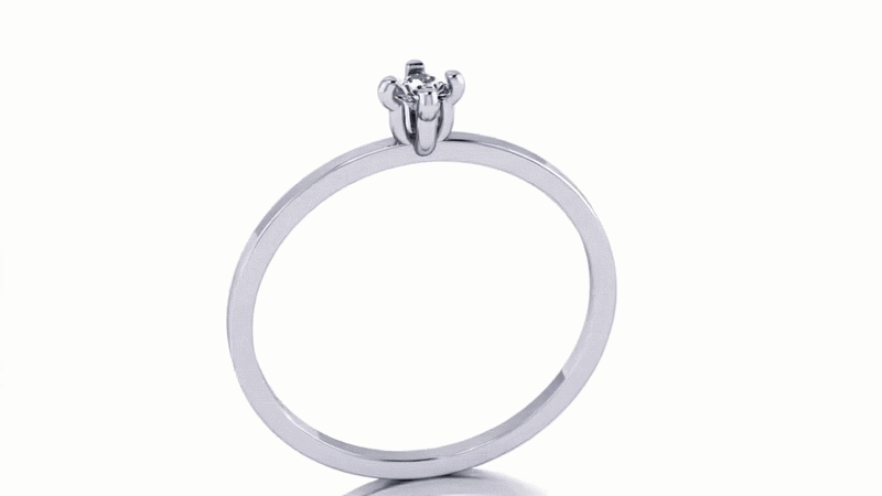 Anel Solitário Clássico Delicado Prata 925 com Zircônia Feminino