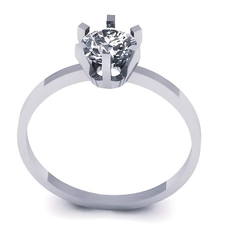 anel solitário delicado em prata 925 com zircônia feminino