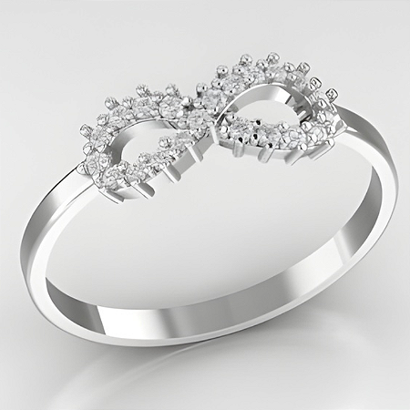 Anel Infinito Prata 925 com Zircônias Feminino