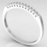 Anel Meia Aliança Delicada Prata 925 com Zircônias Feminino