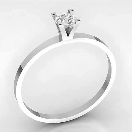 Anel Solitário Prata 925 com Zircônia Feminino Clássico