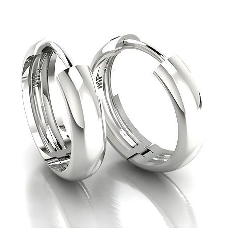 Brinco Argola Prata 925 Feminino Liso Clássico