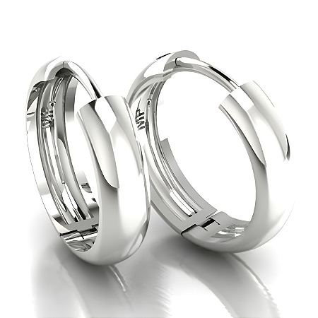 Brinco Argola Grossa Prata 925 Feminino Liso