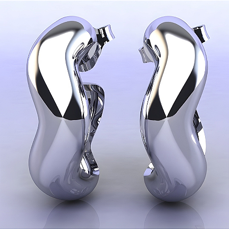 Brinco Orgânico Prata 925 Feminino Design Moderno