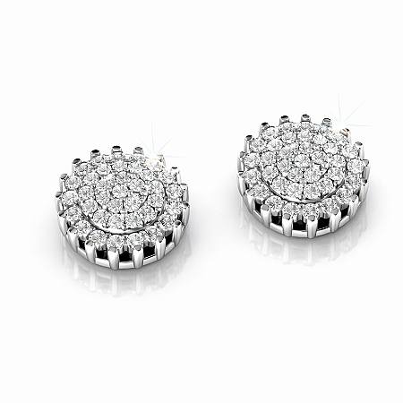 Brinco Redondo Feminino Prata 925 com Zircônias