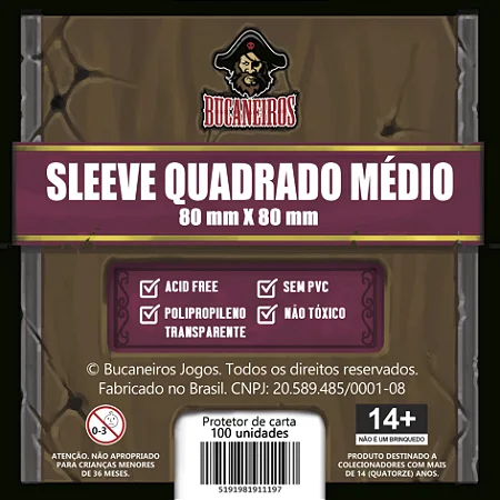 Sleeve Quadrado Médio (80 x 80) Bucaneiros