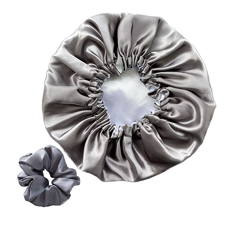 Kit Touca De Cetim Dupla Face + Scrunchie