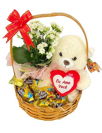 Cesta de Chocolate Ursinho Apaixonado