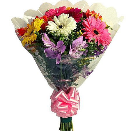 Buquê Colorido de Gérberas com Astromélias