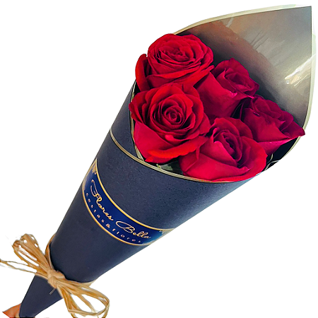 Buquê Black de 5 Rosas