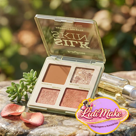 Perfect Paleta Silk Skin Gold Sparkle Contorno/ Blush e Iluminador - Ruby Rose