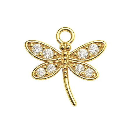 PINGENTE MINI LIBELULA ZIRCÔNIA B. OURO 18K