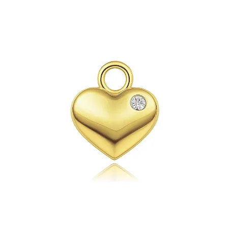 PINGENTE MINI CORAÇÃO PONTO ZIRCÔNIA B. OURO 18K