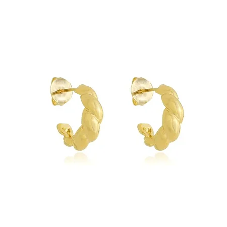 BRINCO ARGOLA CROISSANT P B. OURO 18K