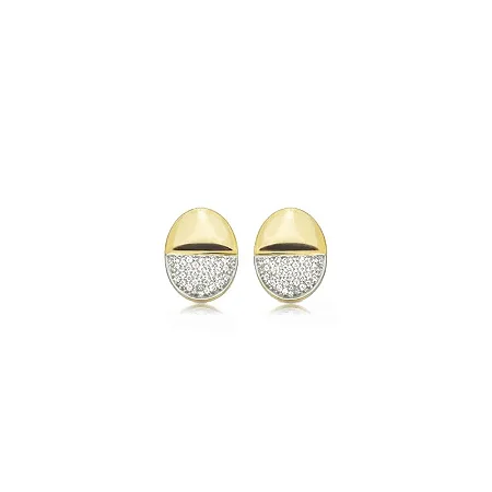 BRINCO MEIA LUA ZIRCÔNIA B. OURO 18K