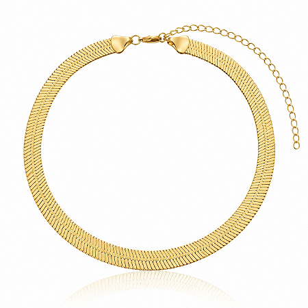 CHOKER FITA 8MM B. OURO 18K