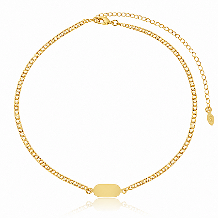 CHOKER PLAQUINHA BASIC B. OURO 18K