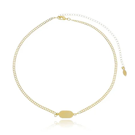 CHOKER PLAQUINHA BASIC B. OURO 18K