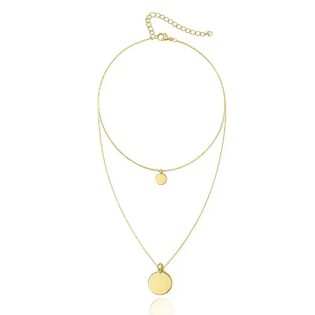 COLAR DUPLO MEDALHA B. OURO 18K