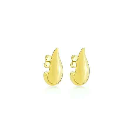 BRINCO GOTA EM VIRGULA B. OURO 18K