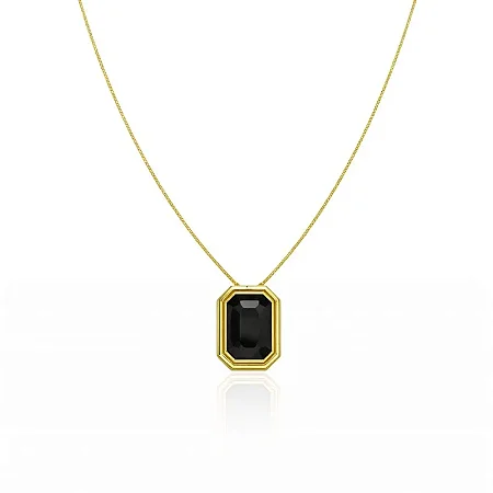 COLAR CORA BLACK B. OURO 18K