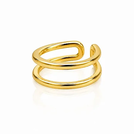ANEL FIO DUPLO LISO B. OURO 18K
