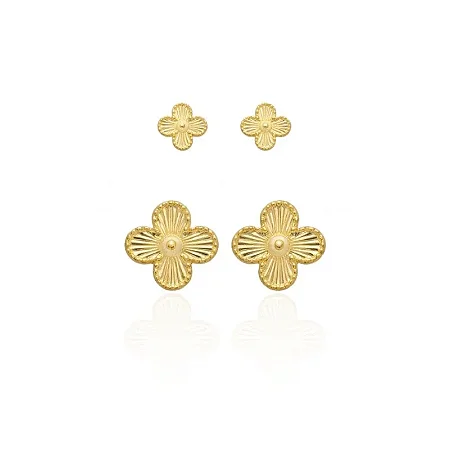 KIT BRINCO DUO TREVO CLASSIC B. OURO 18K