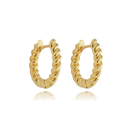 BRINCO ARGOLA ARTICULADA TORCIDA M B. OURO 18K
