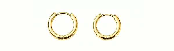 BRINCO ARGOLA ARTICULADA LISA P B. OURO 18K