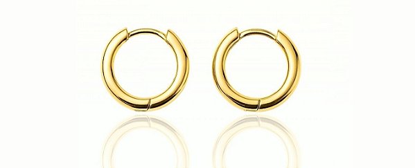 BRINCO ARGOLA ARTICULADA LISA M B. OURO 18K