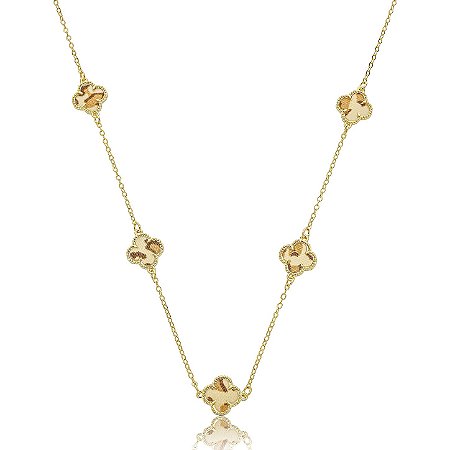 CHOKER TREVO ONÇA B. OURO 18K