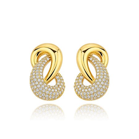 BRINCO INFINIT STAR CRAVEJADO ZIRCÔNIA B. OURO 18K