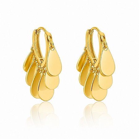 BRINCO ARGOLA ARTICULADA BOREAL MEDALHAS B. OURO 18K