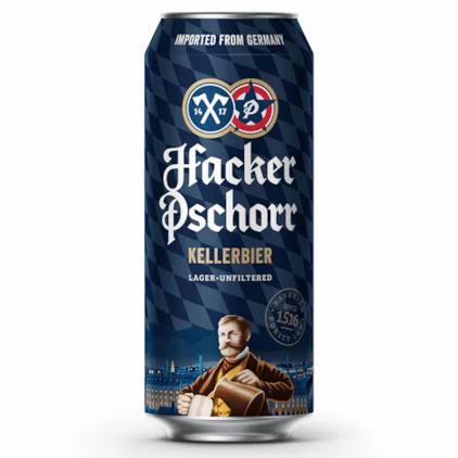 Cerveja Alemã Hacker-Pschorrl Kellerbier Lager Lata 500ml