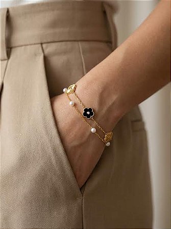 Pulseira Bloomin Dupla Dourada ou Prata