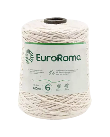 Barbante EuroRoma Cru 4/6 – 610m | 600g