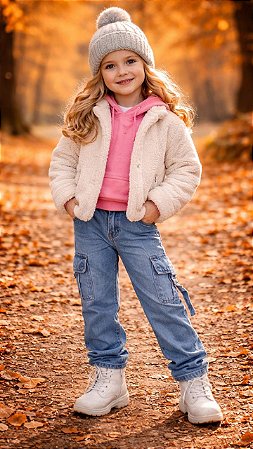 CALÇA JEANS FLARE CARGO